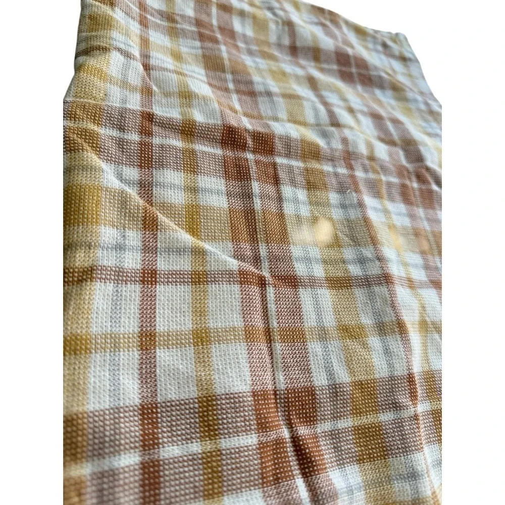 Oeko-Tex Brown White Plaid Kitchen Towel
